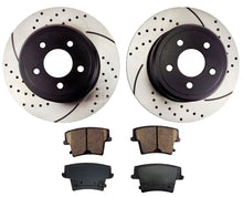 Load image into Gallery viewer, Atmansta QPD10006 Rear Slotted & Drilled Rotors and Ceramic Pads Brake Kit for 2005-2018 Chrysler 300 2006-2018 Dodge Charger 2009-2011 Dodge Challenger V6 RWD2005-08 Dodge Magnum