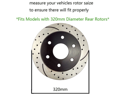 Atmansta QPD10006 Rear Slotted & Drilled Rotors and Ceramic Pads Brake Kit for 2005-2018 Chrysler 300 2006-2018 Dodge Charger 2009-2011 Dodge Challenger V6 RWD2005-08 Dodge Magnum