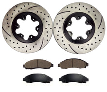 Load image into Gallery viewer, Atmansta QPD10008 Front Brake kit with Drilled/Slotted Rotors and Ceramic Brake pads for 2004-2008 Chevrolet Colorado GMC Canyon