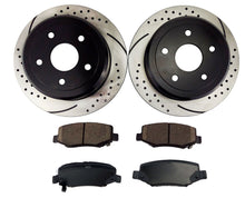 Load image into Gallery viewer, Atmansta QPD10012 Rear Brake kit with Drilled/Slotted Rotors and Ceramic Brake pads for 2007-2016 Jeep Wrangler