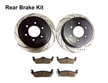 Load image into Gallery viewer, Atmansta QPD20004 Front & Rear Brake kit with Drilled/Slotted Rotors and Ceramic Brake pads for 4WD Pickup 2004-2008 Ford F-150 / 2006-2008 Lincoln MarK LT