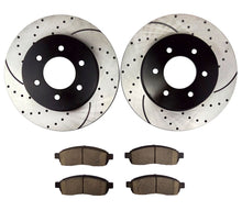 Load image into Gallery viewer, Atmansta QPD20004 Front & Rear Brake kit with Drilled/Slotted Rotors and Ceramic Brake pads for 4WD Pickup 2004-2008 Ford F-150 / 2006-2008 Lincoln MarK LT