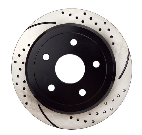 Atmansta QPD10012 Rear Brake kit with Drilled/Slotted Rotors and Ceramic Brake pads for 2007-2016 Jeep Wrangler