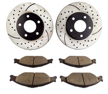 Load image into Gallery viewer, Atmansta QPD10030 Front Brake kit with Drilled/Slotted Rotors and Ceramic Brake pads for 1999 2000 2001 2002 2003 2004 Ford Mustang GT & Base