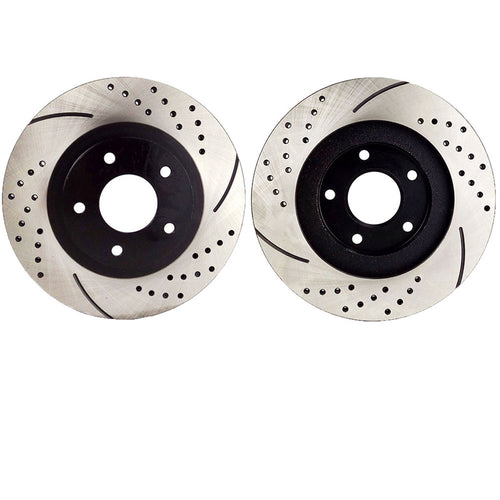 Atmansta QPD10001 Front Brake kit with Slotted/Drilled Rotors and Ceramic Pads for Infiniti I35 Nissan Altima Maxima¡