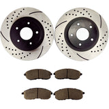 Atmansta QPD10001 Front Brake kit with Slotted/Drilled Rotors and Ceramic Pads for Infiniti I35 Nissan Altima Maxima¡