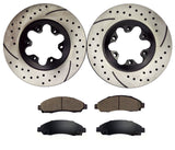 Atmansta QPD10008 Front Brake kit with Drilled/Slotted Rotors and Ceramic Brake pads for Chevrolet GMC Isuzu