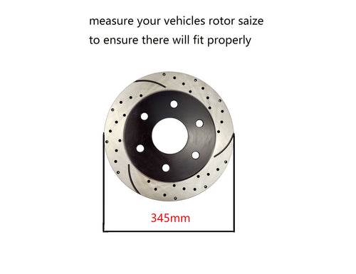 Atmansta QPD10036 Front Brake kit with Drilled/Slotted Rotors and Ceramic Brake pads for 2005-2018 Chrysler 300 5.7L V8 or AWD V6 2006-2018 Dodge Charger 2009-2018 Dodge Challenger 2006-2008 Magnum