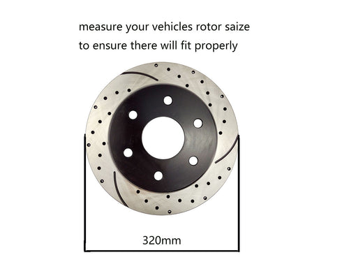 Atmansta QPD10037 Rear Brake kit with Drilled/Slotted Rotors and Ceramic Brake pads for 2005-2018 Chrysler 300 5.7L V8 or AWD V6 2006-2018 Dodge Charger 2009-2018 Dodge Challenger 2006-2008 Magnum