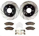 Atmansta QPD10039 Front Brake kit with Drilled/Slotted Rotors and Ceramic Brake pads for Ford F-150 Lincoln Mark LT