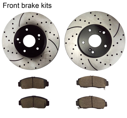 Atmansta QPD20002 Front & Rear Brake kit with Drilled/Slotted Rotors and Ceramic Brake pads for 2009 2010 Acura TSX Base / 2008 2009 2010 Honda Accord EX EX-L