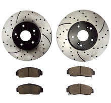 Load image into Gallery viewer, Atmansta QPD10045 Front Brake kit with Drilled/Slotted Rotors and Ceramic Brake pads for 2001-2003 Acura CL/1999-2008 TL/2004-2010 TSX 2003-2011 Honda Accord