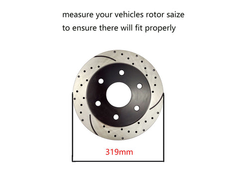 Atmansta QPD10046 Front Brake kit with Drilled/Slotted Rotors and Ceramic Brake pads for Toyota 4Runner FJ Cruiser Tacoma