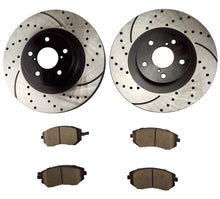 Load image into Gallery viewer, Atmansta QPD10048 Front Brake kit with Drilled/Slotted Rotors and Ceramic Brake pads for Saab 9-2X Subaru Forester Impreza Legacy Outback