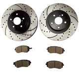 Atmansta QPD10048 Front Brake kit with Drilled/Slotted Rotors and Ceramic Brake pads for Saab 9-2X Subaru Forester Impreza Legacy Outback