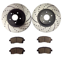 Load image into Gallery viewer, Atmansta QPD10049 Front Brake kit with Drilled/Slotted Rotors and Ceramic Brake pads for Subaru forester impreza outback