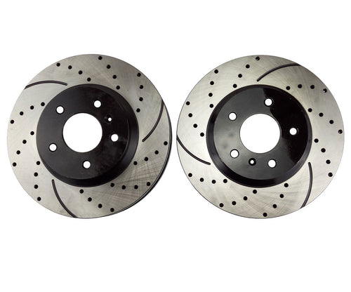 Atmansta QPD10053 Front Brake kit with Drilled/Slotted Rotors and Ceramic Brake pads fit for Buick Lucerne