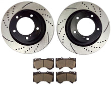 Load image into Gallery viewer, Atmansta QPD10002 Front Slotted &amp; Drilled Rotors and Ceramic Pads Brake Kit for Toyota Land Cruiser Sequoia Tundra