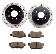 Load image into Gallery viewer, Atmansta QPD10016 Rear Brake kit with Drilled/Slotted Rotors and Ceramic Brake pads for 1993-97 Honda Civic