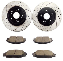 Load image into Gallery viewer, Atmansta QPD10025 Front Brake kit with Drilled/Slotted Rotors and Ceramic Brake pads for 2002-06 Acura RSX 2007-08 Honda Civic Coupe