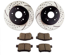 Load image into Gallery viewer, Atmansta QPD10029 Rear Brake kit with Drilled/Slotted Rotors and Ceramic Brake pads for 2009-10 Acura TSX 2008-10 Honda Accord