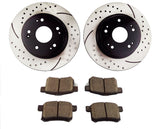 Atmansta QPD10029 Rear Brake kit with Drilled/Slotted Rotors and Ceramic Brake pads for 2009-10 Acura TSX 2008-10 Honda Accord