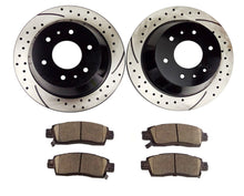 Load image into Gallery viewer, Atmansta QPD10033 Rear Brake kit with Drilled/Slotted Rotors and Ceramic Brake pads for Buick Chevrolet GMC Isuzu Oldsmobile Saab