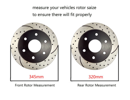 Atmansta QPD20013 Front & Rear Brake kit with Drilled/Slotted Rotors and Ceramic Brake pads for 2005-2018 Chrysler 300 / 2006-2018 Dodge Charger / 2009-2017 Challenger / 2006-2008 Magnum 5.7L V8 or AWD V6