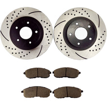 Load image into Gallery viewer, Atmansta QPD10001 Front Brake kit with Slotted/Drilled Rotors and Ceramic Pads for Infiniti I35 Nissan Altima Maxima¡­