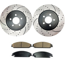 Load image into Gallery viewer, Atmansta QPD10036 Front Brake kit with Drilled/Slotted Rotors and Ceramic Brake pads for 2005-2018 Chrysler 300 5.7L V8 or AWD V6 2006-2018 Dodge Charger 2009-2018 Dodge Challenger 2006-2008 Magnum