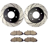 Atmansta QPD10050 Front Brake kit with Drilled/Slotted Rotors and Ceramic Brake pads for Ford F-150