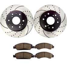 Load image into Gallery viewer, Atmansta QPD10051 Front Brake kit with Drilled/Slotted Rotors and Ceramic Brake pads fit for Chevy Avalanche Cadillac XTS GMC