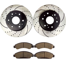 Load image into Gallery viewer, Atmansta QPD10052 Front Brake kit with Drilled/Slotted Rotors and Ceramic Brake pads fit for Cadillac Escalade GMC