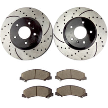 Load image into Gallery viewer, Atmansta QPD10053 Front Brake kit with Drilled/Slotted Rotors and Ceramic Brake pads fit for Buick Lucerne