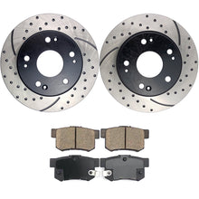 Load image into Gallery viewer, Atmansta QPD10058 Rear Brake kit with Drilled/Slotted Rotors and Ceramic Brake pads for 2003-07 honda accord 2004-08 acura tsx