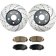 Load image into Gallery viewer, Atmansta QPD10061 Front Brake kit with Drilled/Slotted Rotors and Ceramic Brake pads for 2009 2010 Pontiac Vibe 2010-2017 Toyota Corolla 2009-2013 Toyota Matrix