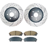 Atmansta QPD10062 Front Brake kit with Drilled/Slotted Rotors and Ceramic Brake pads for Lexus 2010-2015 RX350 RH450h