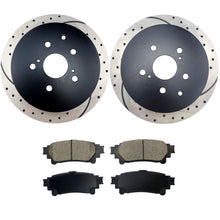 Load image into Gallery viewer, Atmansta QPD10065 Rear Brake kit with Drilled/Slotted Rotors and Ceramic Brake pads for Lexus 2010-2015 RX350 RH450h 2011-2016 Toyota Sienna 2015-2016 Highlander