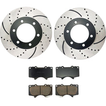 Load image into Gallery viewer, Atmansta QPD10069 Front Brake kit with Drilled/Slotted Rotors and Ceramic Brake pads fit for 2001-2007 Toyota Sequoia / 2000-2006 Toyota Tundra