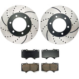 Atmansta QPD10069 Front Brake kit with Drilled/Slotted Rotors and Ceramic Brake pads fit for 2001-2007 Toyota Sequoia / 2000-2006 Toyota Tundra