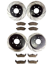 Load image into Gallery viewer, Atmansta QPD20004 Front &amp; Rear Brake kit with Drilled/Slotted Rotors and Ceramic Brake pads for 4WD Pickup 2004-2008 Ford F-150 / 2006-2008 Lincoln MarK LT