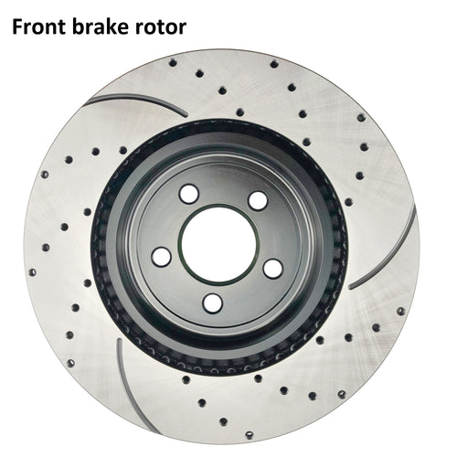 Atmansta QPD20013 Front & Rear Brake kit with Drilled/Slotted Rotors and Ceramic Brake pads for 2005-2018 Chrysler 300 / 2006-2018 Dodge Charger / 2009-2017 Challenger / 2006-2008 Magnum 5.7L V8 or AWD V6