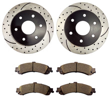 Load image into Gallery viewer, Atmansta QPD10038 Rear Brake kit with Drilled/Slotted Rotors and Ceramic Brake pads for 2002-2006 Chevrolet Silverado 1500 2003-2006 Cadillac Escalade 2002-2006 GMC Yukon